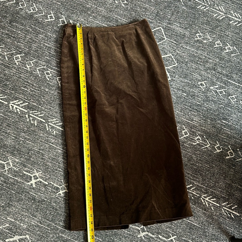 Tweeds Brown Midi Pencil Skirt